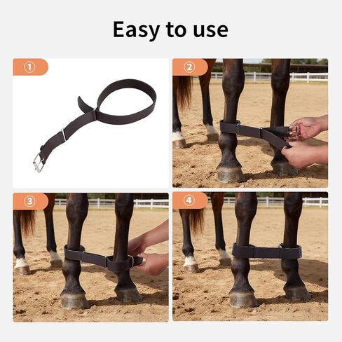Horse Hobbles, 17.3" Adjustable Hobbles Leather for Horses Legs, Training 2-Leg Hobbles for Control Running and Kicking in Saudi Arabia