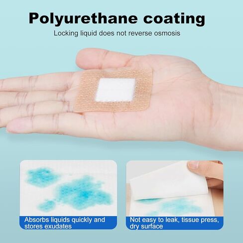 40 Pcs Silicone Foam Dressing 2x2 Gentle Border, Waterproof Silicone Bandages for Wounds Care, Bed Sore Patches, Super Absorbent Wound Dressing, Self Adhesive Pressure Sore Pads (40) in Kuwait