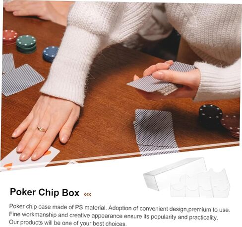 Kisangel Large Capacity Transparent Poker Chip Box with Four Compartments Wear Resistant Organizer for Easy Storage and Sorting of Poker Chips Secure Buckle Design in Kuwait