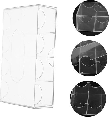 Kisangel Large Capacity Transparent Poker Chip Box with Four Compartments Wear Resistant Organizer for Easy Storage and Sorting of Poker Chips Secure Buckle Design in Kuwait