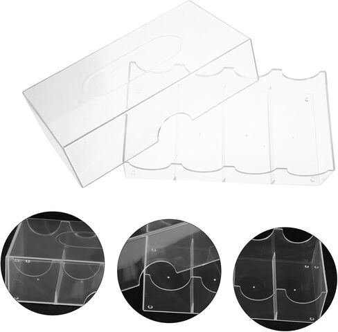 Kisangel Large Capacity Transparent Poker Chip Box with Four Compartments Wear Resistant Organizer for Easy Storage and Sorting of Poker Chips Secure Buckle Design in Kuwait