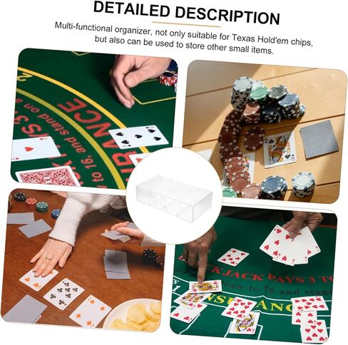 Kisangel Large Capacity Transparent Poker Chip Box with Four Compartments Wear Resistant Organizer for Easy Storage and Sorting of Poker Chips Secure Buckle Design in Kuwait