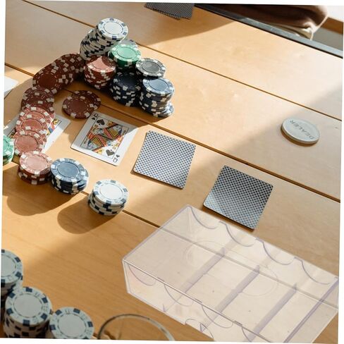 Large Capacity Transparent Poker Chip Case with Buckle Closure Portable Poker Chip Holder and Organizer Box for Easy Storage and Transport in Kuwait