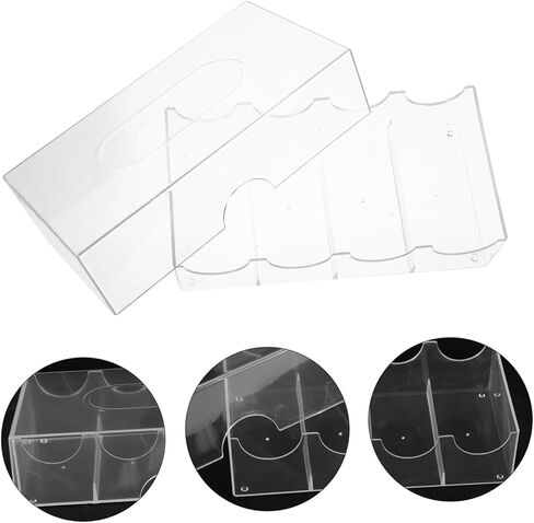 Large Capacity Transparent Poker Chip Case with Buckle Closure Portable Poker Chip Holder and Organizer Box for Easy Storage and Transport in Kuwait