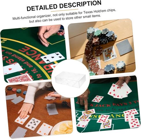 Large Capacity Transparent Poker Chip Case with Buckle Closure Portable Poker Chip Holder and Organizer Box for Easy Storage and Transport in Kuwait