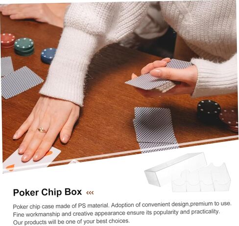 Toyvian Transparent Poker Chip Holder Case Wear Resistant Storage Box for Daily Poker Chip Organization and Scratch Protection in Saudi Arabia