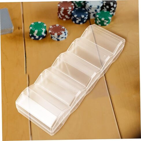 Toyvian Large Capacity Transparent Game Chip Case with Compartment Design Multi Use Poker Chip Holder Box Cards and Dice in Kuwait