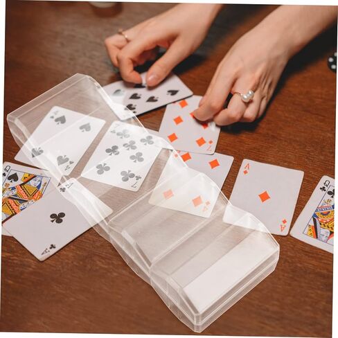 Toyvian Large Capacity Transparent Game Chip Case with Compartment Design Multi Use Poker Chip Holder Box Cards and Dice in Kuwait
