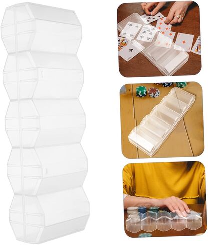 Toyvian Large Capacity Transparent Game Chip Case with Compartment Design Multi Use Poker Chip Holder Box Cards and Dice in Kuwait