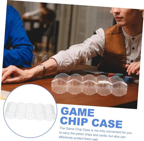 ibasenice Transparent Poker Chip Case Large Capacity with Compartmented Holder for Cards and Dice Game Chip Box for Organized Storage and Easy Carrying in Saudi Arabia