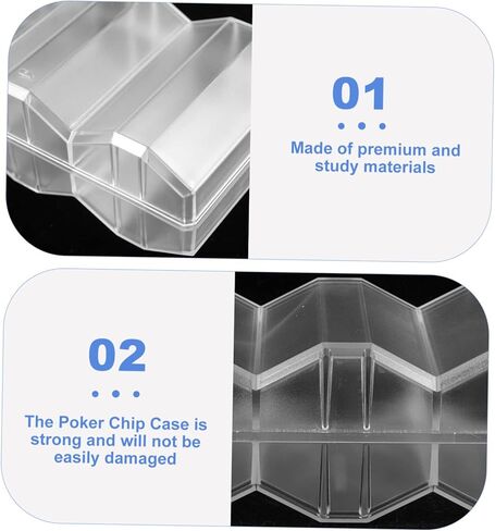 ibasenice Transparent Poker Chip Case Large Capacity with Compartmented Holder for Cards and Dice Game Chip Box for Organized Storage and Easy Carrying in Saudi Arabia