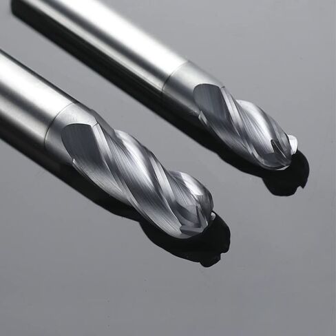 1 قطعة الكرة الأنف كربيد نهاية مطحنة CNC القاطع بت التوجيه 4 الناي R0.5-R8 دوامة طحن بت ماكينة بتحكم رقمي بالكمبيوتر طحن أداة القاطع in Kuwait