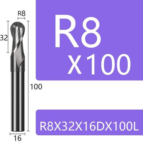 Ball Nose End Mill 2 Flute HRC45 Degrees Tungsten Carbide Steel Ball Nose End Mills Tools Round Corner CNC Milling Cutter Spiral Milling Cutter in Saudi Arabia