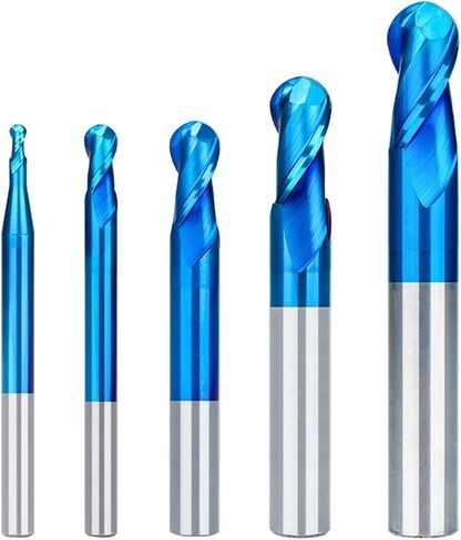 2 الناي نانو الأزرق معطف الكرة الأنف دوامة نهاية مطحنة مجموعة كربيد نهاية مطحنة CNC آلة راوتر بت CNC راوتر بت للخشب العمل الاكريليك MDF PVC in Kuwait