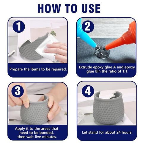 مجموعة غراء إيبوكسي لمدة 5 دقائق، لاصق إيبوكسي شفاف 250 مل، قوي، مقاوم للماء، مقاوم للحرارة، علاج سريع، غراء إيبوكسي لمدة 5 دقائق لجميع الأغراض، معدن، بلاستيك، خشب، سيراميك، زجاج والمزيد in Kuwait