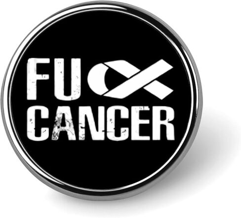 Fuck Cancer Fashion Badge Brooch Pin Round Lapel Tie Pin Decor for Men Women Costume Accessory in Saudi Arabia