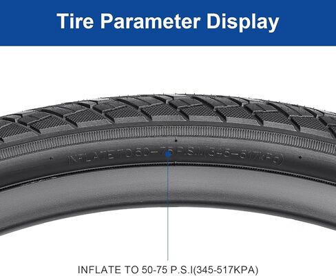 700x45C (47-622) Bike Tire 700C Bicycle tire and 700x44/50 AV48mm Bike Tube Suitable for 700 x 45C City/Road Folding Replacement Bike Tire (Single) in Saudi Arabia
