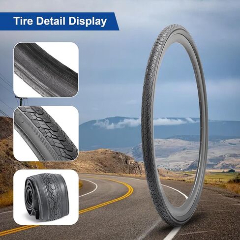 700x45C (47-622) Bike Tire 700C Bicycle tire and 700x44/50 AV48mm Bike Tube Suitable for 700 x 45C City/Road Folding Replacement Bike Tire (Single) in Saudi Arabia