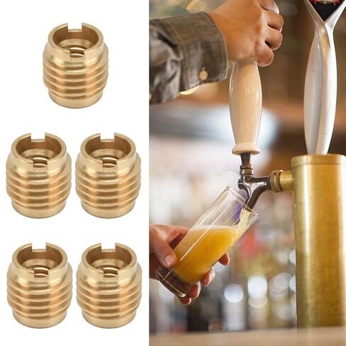 POCREATION Threaded Insert, 5 Pcs Beer Tap Handle with, Manual Install Screws for 3/8in 16 UNC External Thread in Saudi Arabia