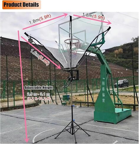 Quick-Release Basketball Return Attachment - Tool-Free Installation in Minutes, Includes Video Guide for Effortless Setup on Most Hoop Types in Kuwait