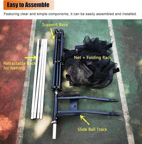 Quick-Release Basketball Return Attachment - Tool-Free Installation in Minutes, Includes Video Guide for Effortless Setup on Most Hoop Types in Kuwait