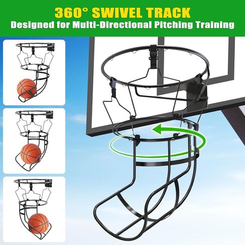 KingDolly 360° Rotatable Basketball Return Attachment with Chain Basketball Net, Basketball Rebounder for Solo Practice in Kuwait