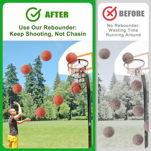 KingDolly 360° Rotatable Basketball Return Attachment with Chain Basketball Net, Basketball Rebounder for Solo Practice in Kuwait