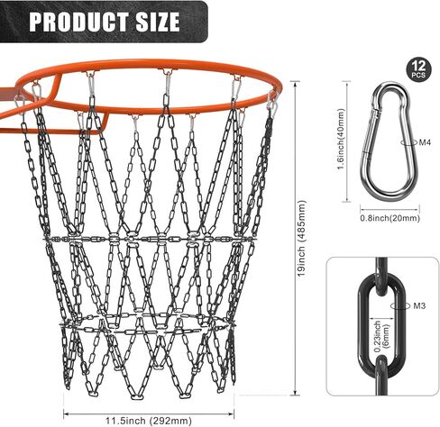 KingDolly 360° Rotatable Basketball Return Attachment with Chain Basketball Net, Basketball Rebounder for Solo Practice in Kuwait