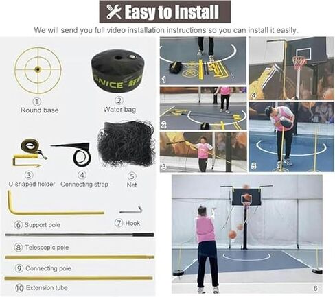 أداة ارتداد كرة السلة ذات الزاوية الذكية - انحدار 45 درجة ودعامات قابلة للدوران 90 درجة تضمن العودة المثالية من أي وضع في الملعب، مثالية للتدريبات الفردية in Kuwait