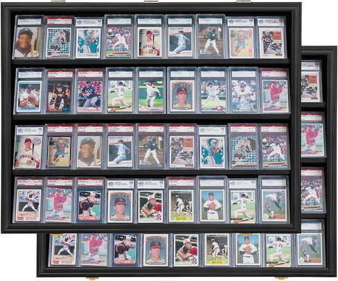 35 حزمة عرض بطاقة رياضية متدرجة 2 ، خزانة عرض بطاقات البيسبول الكبيرة القابلة للقفل ، مع حماية الأشعة فوق البنفسجية أبواب أكريليك لبطاقات كرة السلة للبيسبول ، عمودي in Kuwait