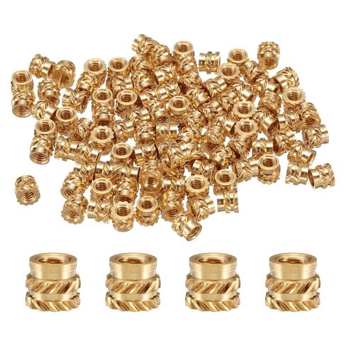 50pcs M2 Threaded Inserts Brass Heat Set Insert M2x3mm, OD 3.5mm Knurled Insert Nuts, 3D Printing Brass Nuts Female Threaded Inserts Nuts in Saudi Arabia