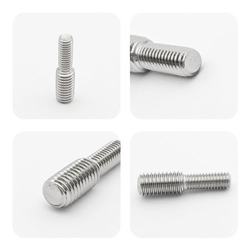 10 قطع من M6x15mm إلى M8x15mm محول قضيب ملولب مزدوج الرأس، يقلل من مسامير التثبيت، محول خيط ذكر إلى ذكر من الفولاذ المقاوم للصدأ 304 لتجميع أثاث معدات الآلات in Kuwait