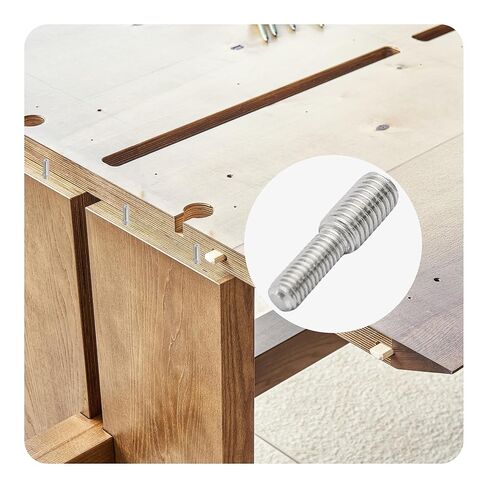 10 قطع من M6x15mm إلى M8x15mm محول قضيب ملولب مزدوج الرأس، يقلل من مسامير التثبيت، محول خيط ذكر إلى ذكر من الفولاذ المقاوم للصدأ 304 لتجميع أثاث معدات الآلات in Kuwait