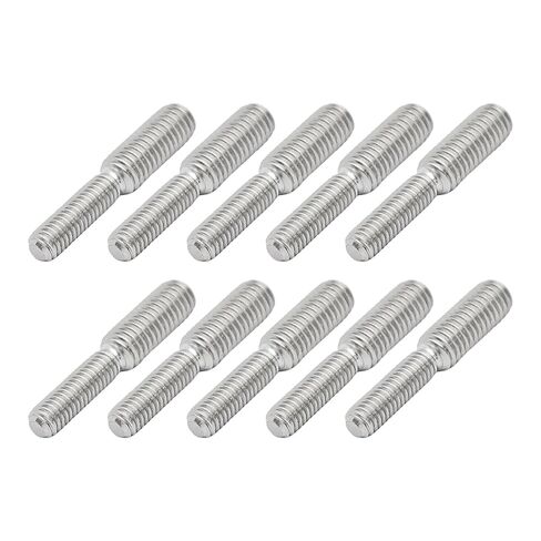 10Pcs M6x15mm to M8x15mm Double Head Threaded Rod Adapter, Reducing Stud Bolts, 304 Stainless Steel Male to Male Thread Converter for Machinery Equipment Furniture Assembly in Kuwait