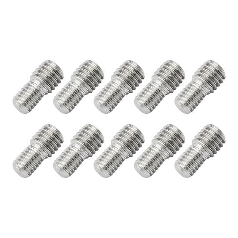 10 قطع من M6x15mm إلى M8x15mm محول قضيب ملولب مزدوج الرأس، يقلل من مسامير التثبيت، محول خيط ذكر إلى ذكر من الفولاذ المقاوم للصدأ 304 لتجميع أثاث معدات الآلات in Kuwait