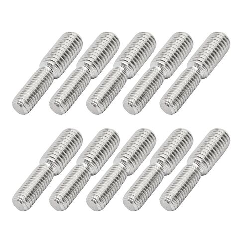 10 قطع من M6x15mm إلى M8x15mm محول قضيب ملولب مزدوج الرأس، يقلل من مسامير التثبيت، محول خيط ذكر إلى ذكر من الفولاذ المقاوم للصدأ 304 لتجميع أثاث معدات الآلات in Kuwait