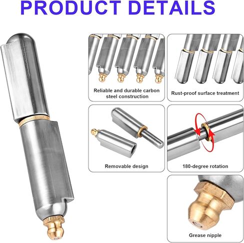 5pcs 3" BBQ Smoker Weld on Hinge, Carbon Steel Weldable Barrel Hinges Detachable Heavy Duty Gate Door Hinge for Swing Door Dump Trailer Ramp in Saudi Arabia