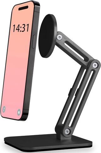 Magnetic Phone Stand, Enlarge Base Heighten Magnetic iPhone Stand for Desk/Office/Home, Competible with iPhone 15/14/13/12 Series（Larger, Black） in Saudi Arabia