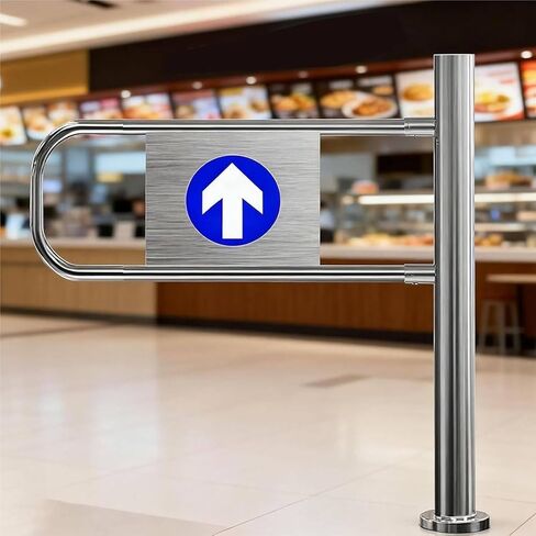 Stainless Steel Entrance Swing Gate One-Way Door for Supermarket Entrances Spring-Loaded Automatic Closure(Left,60 * 100cm) in Kuwait