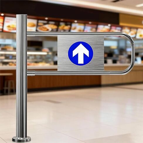 Stainless Steel Entrance Swing Gate One-Way Door for Supermarket Entrances Spring-Loaded Automatic Closure(Left,60 * 100cm) in Saudi Arabia