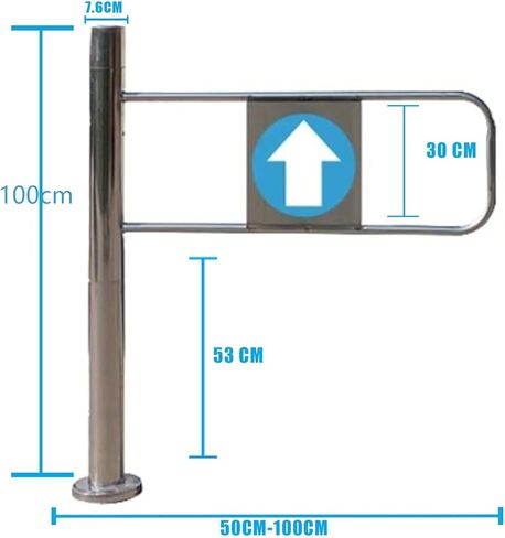 Metal Swing Gate One-Way Safety Entrance Safety Gate for Supermarkets Offices Libraries Durable Security(Right,90cm) in Saudi Arabia
