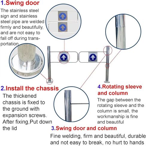 Metal Swing Gate One-Way Safety Entrance Safety Gate for Supermarkets Offices Libraries Durable Security(Right,90cm) in Saudi Arabia