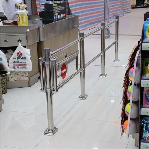 Supermarket Metal One-Way Import Export Gates Cashier Counter Spring-Loaded Entrance Swing Safety Gate for Malls in Kuwait