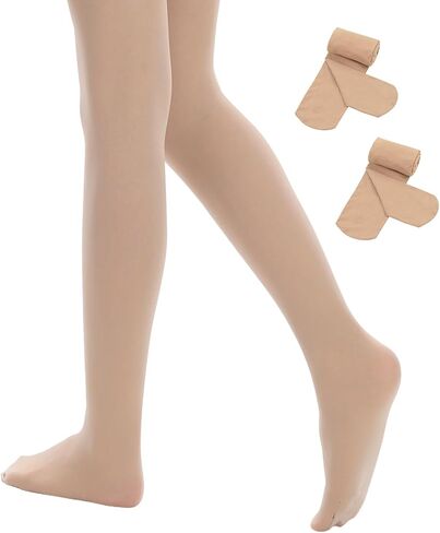 مجموعة من 2 جوارب باليه للفتيات من Century Star - جوارب طويلة ناعمة للرقص الانتقالي (طفل صغير/أطفال) in Kuwait