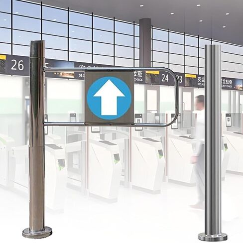 Metal Swing Gate for Supermarket Entrance Security Self-Closing Door One-Way Door for Warehouse Library Shop(Left,70 * 100cm) in Kuwait