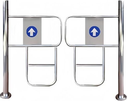 Durable Self-Closing Metal Swing Gate for Yards & Warehouses 90° Manual Pedestrian Entrance Stainless Steel(120cmx100cm) in Kuwait