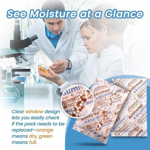 50 جرام 8 قطع مجفف ألومينا منشط، مجفف طابعة ثلاثية الأبعاد عالي الكفاءة لتجفيف الخيوط، ممتص رطوبة الألومينا المنشطة القابل لإعادة الاستخدام للتخزين وأجهزة إزالة الرطوبة in Kuwait