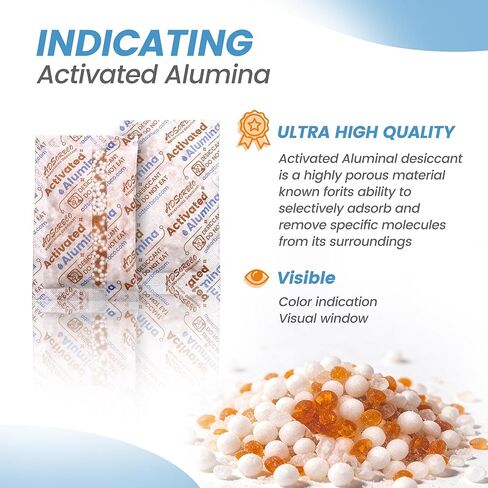 50 جرام 8 قطع مجفف ألومينا منشط، مجفف طابعة ثلاثية الأبعاد عالي الكفاءة لتجفيف الخيوط، ممتص رطوبة الألومينا المنشطة القابل لإعادة الاستخدام للتخزين وأجهزة إزالة الرطوبة in Kuwait