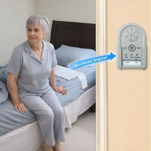Secure Safety Solutions Wireless Bed Alarm for Elderly Adults - 12" x 30" Sensor Pad, Remote Cordless Monitor - Caregiver Alert System, Fall Prevention for Dementia Patients in Kuwait