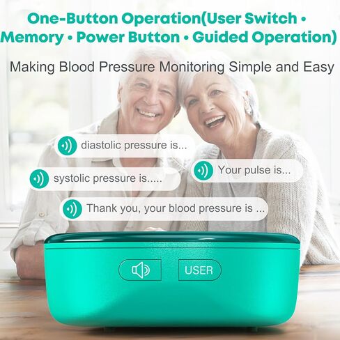 جهاز قياس ضغط الدم من المعصم، جهاز قياس ضغط الدم الرقمي القابل لإعادة الشحن مع ذاكرة 2 × 120، وحقيبة حمل ودعم للمعصم، سوار قابل للتعديل مقاس 5.3 بوصة - 7.7 بوصة، سهل الاستخدام لكبار السن والاستخدام المنزلي العائلي in Kuwait